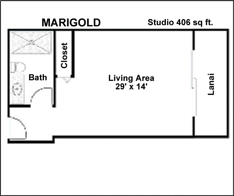 Sun Towers Floor Plan - Marigold